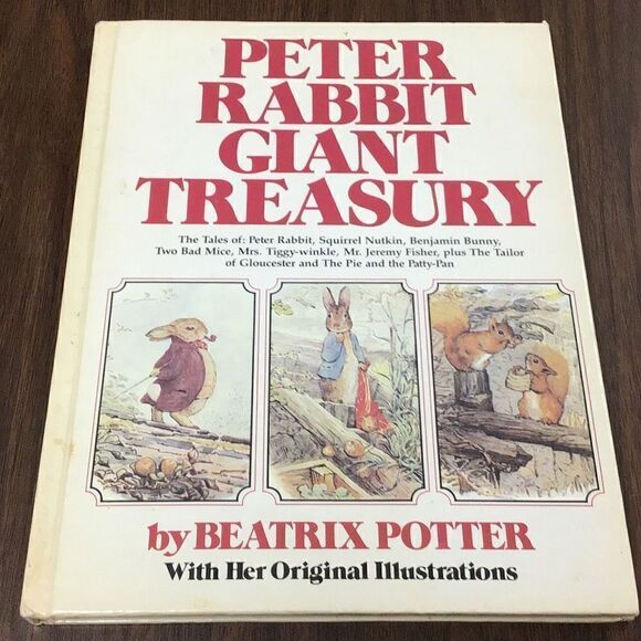 Vintage 1980 Beatrix Potter’s Peter Rabbit Giant Treasury Cover shows loving use - Picture 1 of 8